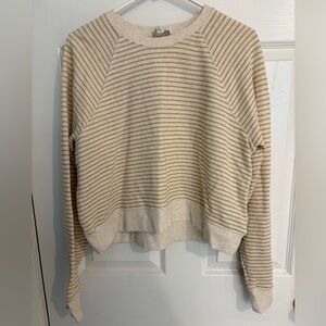 Boden Beige and Cream Striped Sweater
